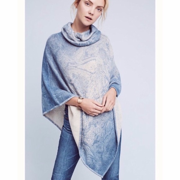 Anthropologie Sweaters - Anthropologie Cowl Neck Poncho Sweater